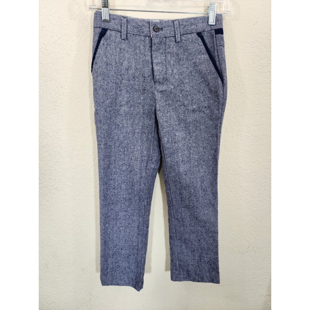 Elie Balleh Boys Dress Pants Size 10 Blue Gray Linen Blend Heathered Trouser